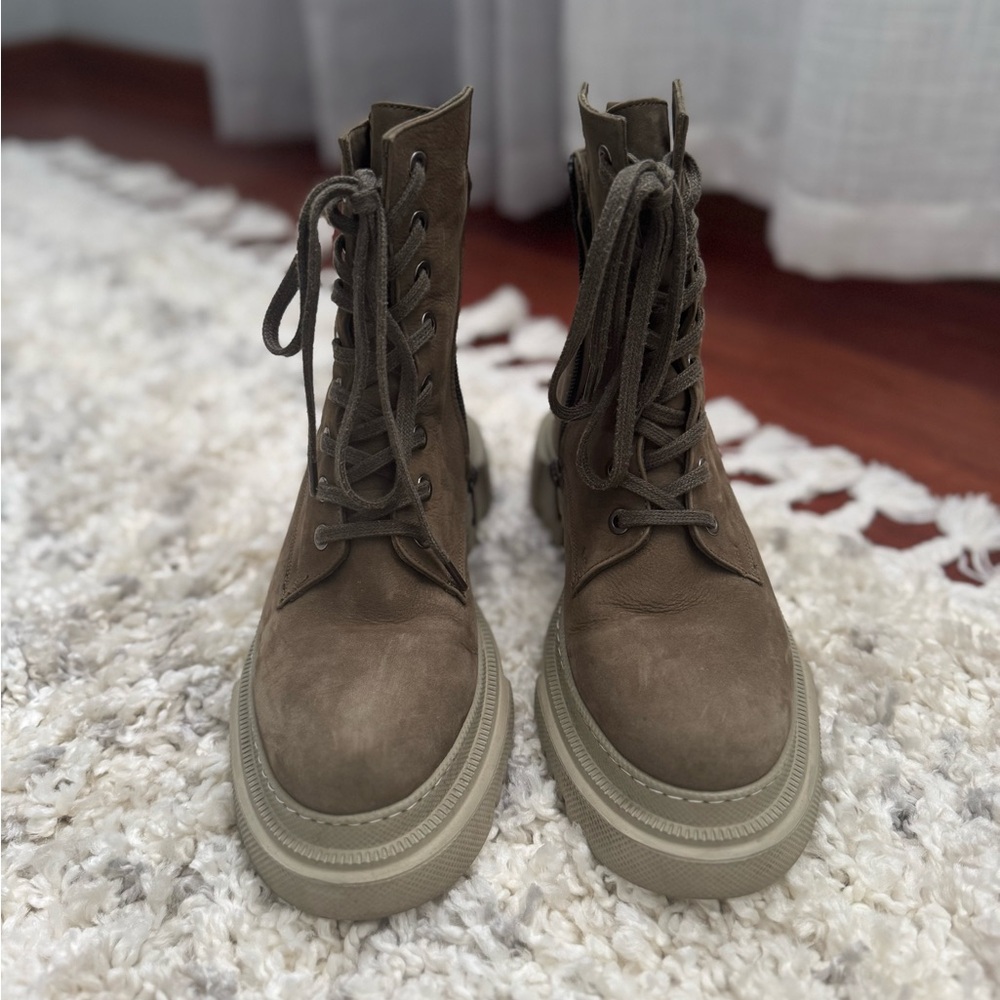Women's Brown Lace-Up Boots